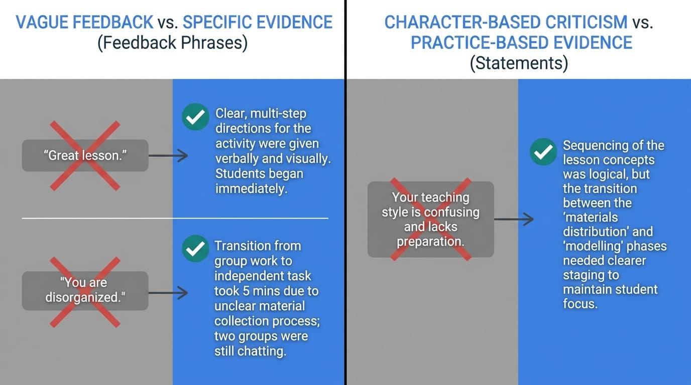 Balance Recognition and Constructive Feedback