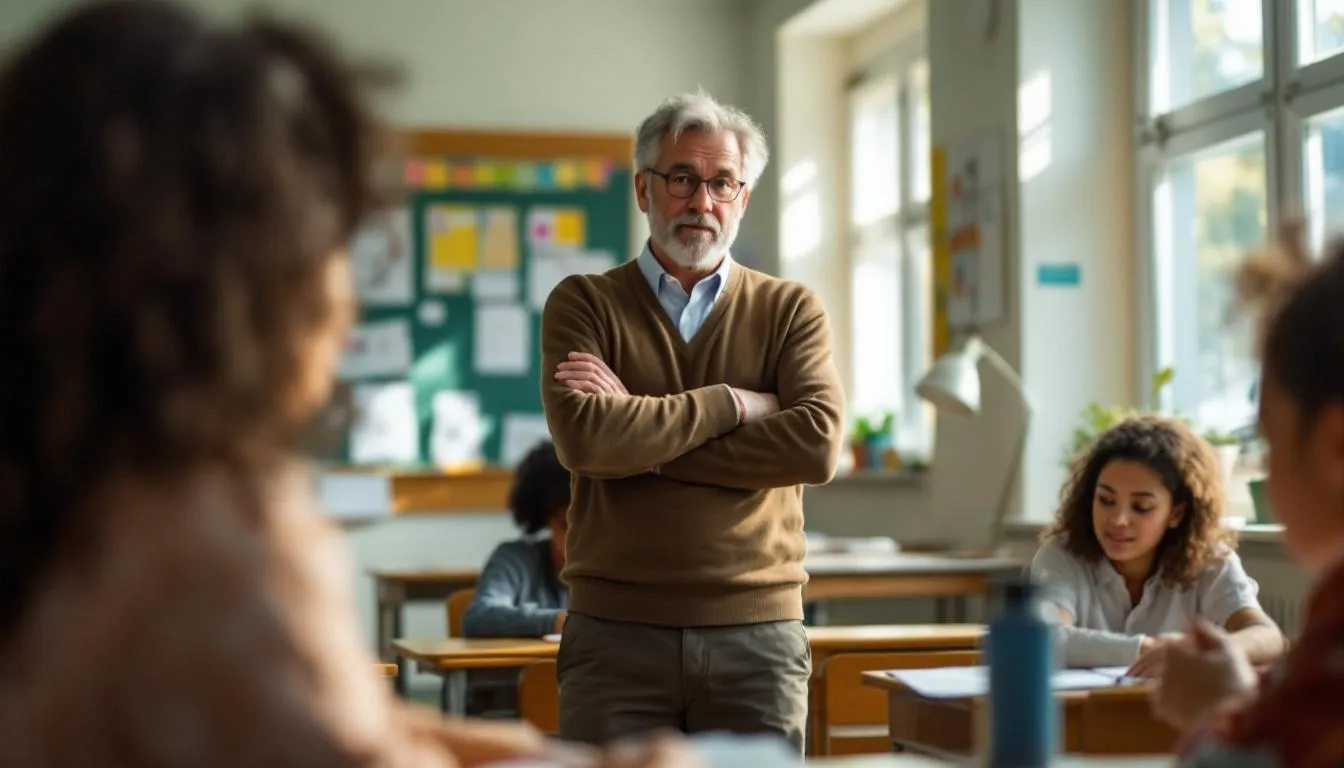 Cooperating teacher observing preservice teachers in a classroom.